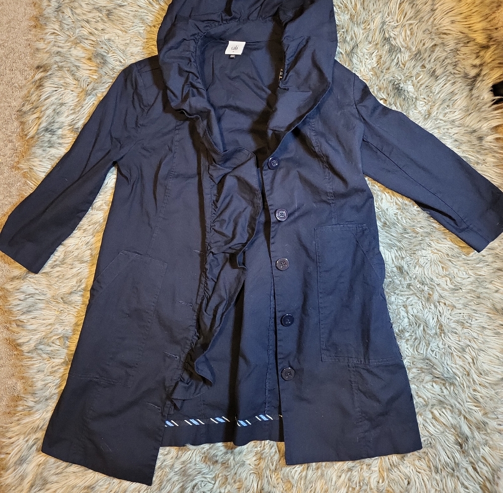 CAbi Dark Blue Hooded Jacket